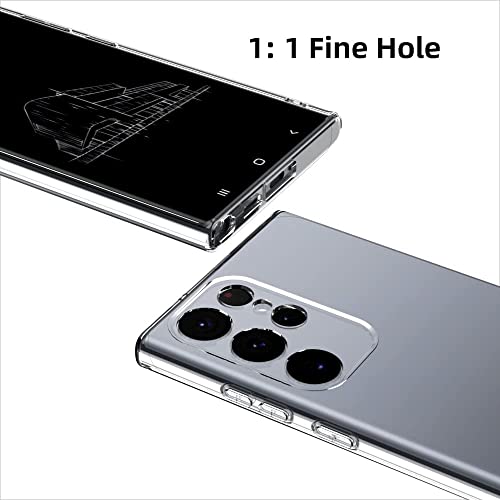Image of NISHTECH for Samsung Galaxy S23 Ultra 5G Premium Transparent Hybrid Soft Slim Dust Proof Back Case Cover Silicone with Camera Protection