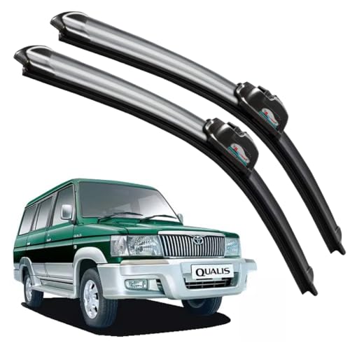 Image of Frameless Rubber Car Wiper Blades Set of 2 Compatible with (Qualis (D-16,P-16))