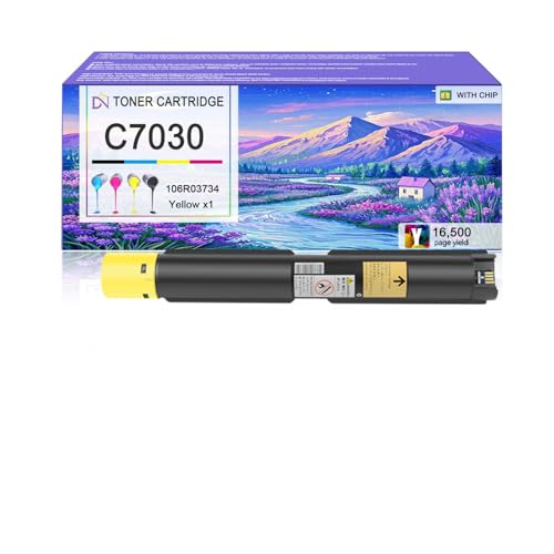 Image of C7030 Toner Cartridge Compatible for Xerox 106R03734 Yellow Toner Cartridges Work for Xerox Versalink C7020 C7025 C7030 Printers