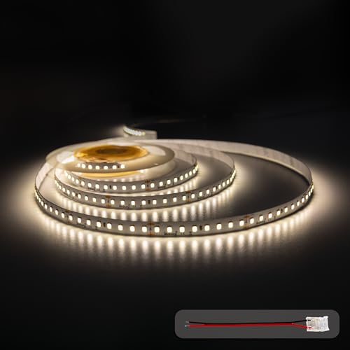 illuburg 24V Striscia LED 5m Bianco Neutro 4000K 128LEDs/m 12W/m 7200lm SMD 2835 Dimmerabile Strip Nastro LED Autoadesiva Illuminazione Decorativa