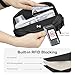 FODOKO Wristlet wallets for women Nylon Quilted Wallet with 4 Zippers,Travel Credit Card,Holder Cell Phone Organizer,coin purse Gifts(black 2)