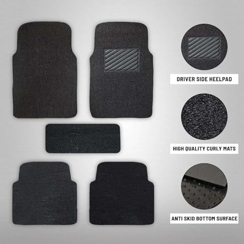 Image of CARNEST Premium Grass PVC Mats, 18mm Thickness, 100% Waterproof and Dustproof Car Floor Foot Mats, Universal Fit in All Cars, Compatible for Renault Scala (2011-2018) All Weather Car Mat, Black