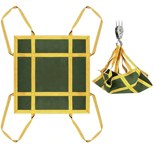 シートモッコ 100x100cm 耐荷重1t 頑丈 布モッコ 吊り袋 工事現場 運搬用 吊りタイプ モッコ 建築資材 廃材 土砂 セメント運搬 軽量強力布モッコ 大判 八点吊りタイプ モッコ 高強度 丈夫 吊り具 屋外 倉庫 物流