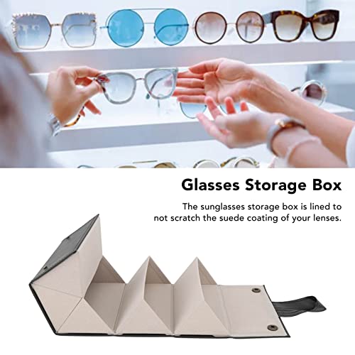 Image of Travel Sunglasses Organizer 5 Slots, Multiple Sunglasses Travel Case, Hanging Sunglasses Case, Foldable Eye Glasses Holder, Portable Eye Glasses Case, Multiple Pairs Eyeglasses Storage Box
