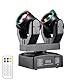 Moving Head LED 200W Beam Discolicht Partylict 21CH Bühnenlicht Disco Licht für Partykeller Hochzeit Club（Zwei schwenkbare Lichtköpfe）