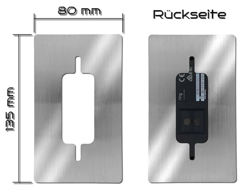 Baron Design | Edelstahl Blende | Zubehör für Ring Video-Türklingel Kabel/Video Doorbell Wired | Halterung, Schild, Befestigung, Wandplatte für Funk Klingel