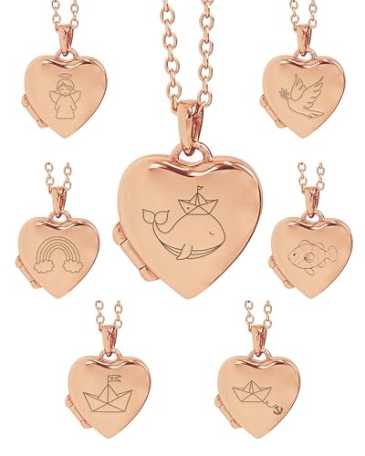 Kette Mädchen Kommunion Geschenk | Kinder Medaillon Herz zum...