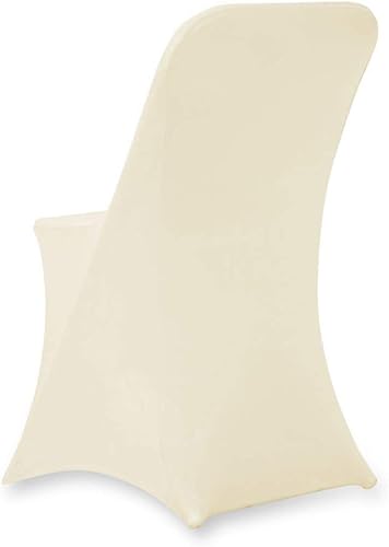 Miniatura 3 de Juego de 11050 fundas elásticas de elastano plegables para hotel, recepción, banquete, fiesta, restaurante, 17 colores (1, marfil)