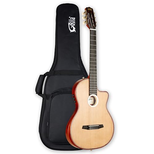 Gosila Electronic Classical Portable Guitar SILENT GUITAR Classic Nylon String Travel Portable Guitars Solid Cedar top Okoume body