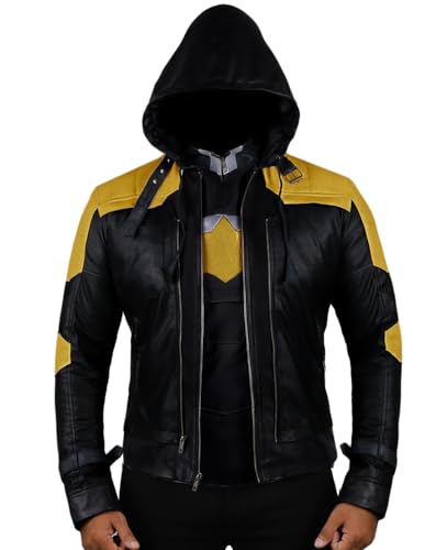 Replica Style Red Hood Mens Faux Leather Jacket Vest product thumbnail 18