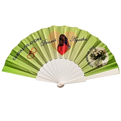 IEK Ventiladores personalizados, ventiladores de cara de foto personalizados, ventiladores de mano personalizados, ventiladores personalizados de mano, ventilador de mano plegable grande (1 unidad)