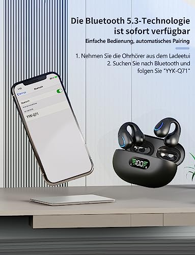 Bluetooth 5.3 Kopfhörer Sport On Ear Kabellose Sportkopfhörer Noise Cancelling mit HD Mikrofon, 36H Deep Bass Wireless Earbuds Ohrhörer IP7 Wasserdicht Headset – Bild 5
