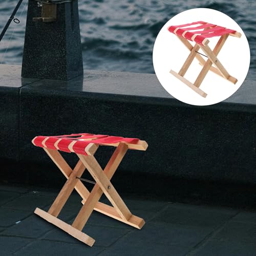 Tabouret pliable en bois compact portable solide plein air - 6