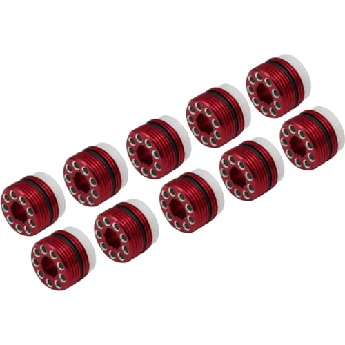 Hot Racing NRO2122N02 Aluminum Delrin Cap Hub Nut Red (10) Nero
