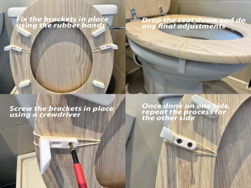 Decoralin Toilet Bumpers Wobbly Toilet Seat Stabilisers Stop Children or Disabled Slipping Sliding Set of 2 (White) - Image 3