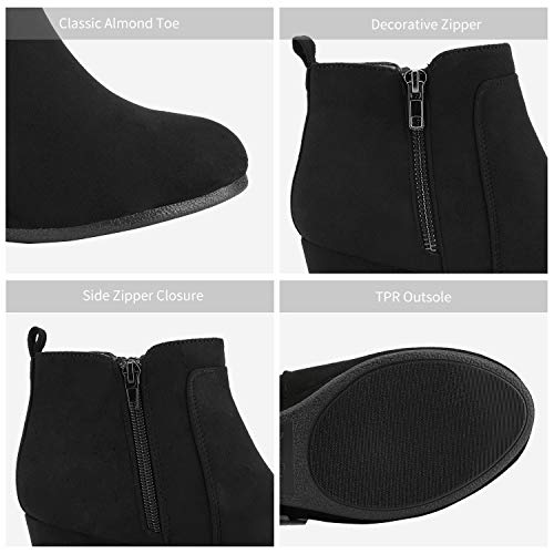 DREAM PAIRS Women's Suede Low Wedges Ankle Boots4