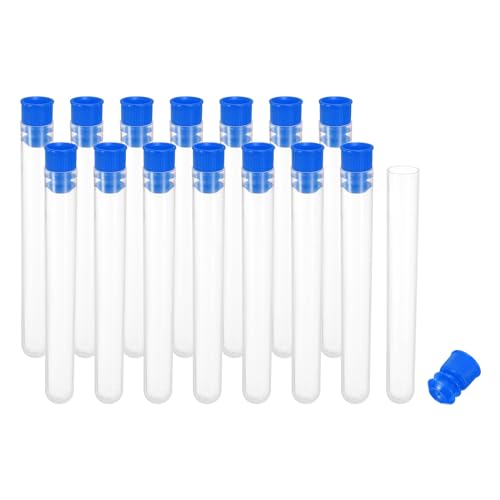 Image of PATIKIL 4 inch Length Plastic Sewing Needle Storage Holder, 15 Pcs Portable Matte Embroidery Needle Pin Toothpick Storage Tubes Case for Craft Knitting, Blue