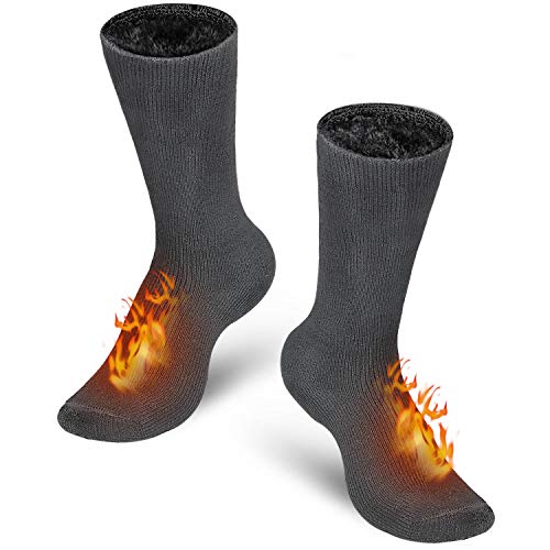 Bymore 2 Pairs Thermal Socks for Men,Heated Socks for Women, Warm Thick Winter Socks Insulated Cold Weather