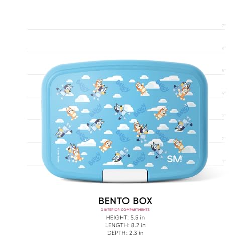 Image of Simple Modern Bluey Kids Bento Box, Lunch Box | 3 Compartments | Bluey Divided Lunch Container for Toddlers, Girls, Boys | BPA Free, Leak Resistant, Dishwasher & Microwave Safe