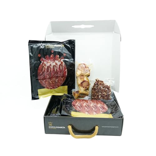ENRIQUE GARCÍA - Paleta de Bellota Ibérica 75% Raza Ibérica, Caja Maletín con Sobres de 100 g Aprox, Huesos y Virutas