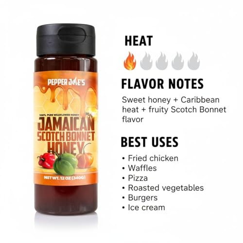 Pepper Joe's Hot Honey - Miel con chile Scotch Bonnet 12 OZ miniatura 3