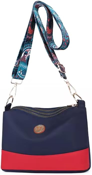 ketmart Crossbody Bag For Women Waterproof Lightweight Casual Shoulder Handbag Pursecasual lightweight (Color_Blue/Red)