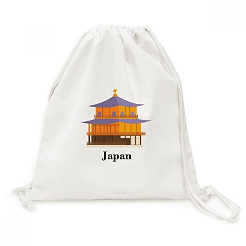 Sac à dos cordon voyage temple japonais toile pour sport, loisirs et excursion