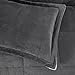 Chezmoi Collection 3-Piece Micromink Sherpa Reversible Down Alternative Comforter Set (King, Gray)