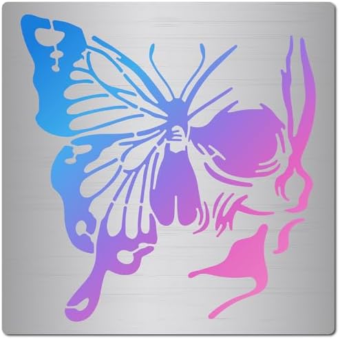GORGECRAFT 6.3" x 6.3" Bee Sunflower Metal Stencils Floral Bee Happy Stainless Steel Templates Reusable Decoration Ornament for Engraving Scrapbooking Wood Burning Painting DIY Projects