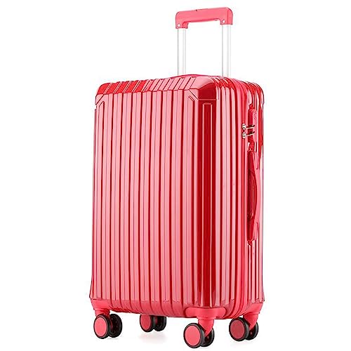 Luggage, 24-inch Trolley Case for Girls, Strong and Durable Suitcase, Large-Capacity 26-inch Male Student Boarding Code (red 30 inches)