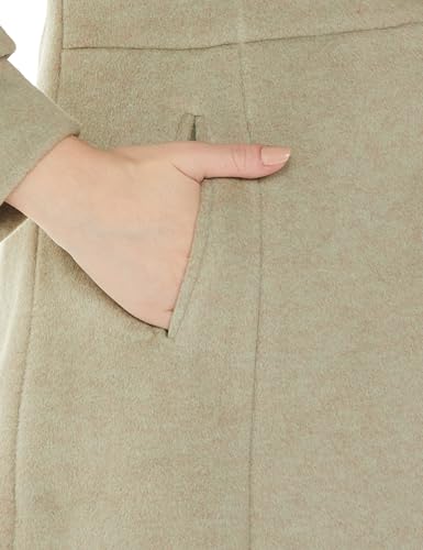 Image of Qube By Fort Collins Women's Semi-Long Tweed Coat with Knitted Finish - Elegant Winter Outerwear for Casual and Formal Looks