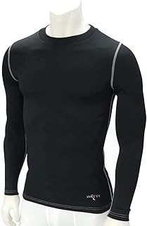 Smitty | FBS-417 | Black Compression Shirt | Long Sleeve | Mock Neck | Form Fitting | Referee Official Umpire (XL)