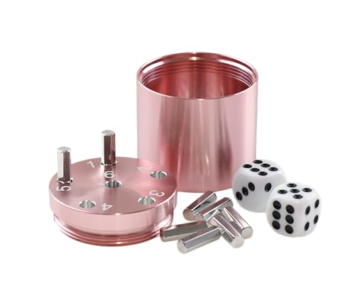 BestSaller Bestsaller3006 Aluminium Super Six dés de Jeu, Or Rose