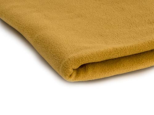 Polar tela de lana, prendas de punto, paño 300 g/m² - Disponible en una variedad de colores - 50 x 160 cm (Mostaza)