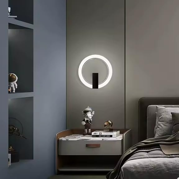 Aplique LED de pared interior 20W Arcadia lámpara negra de 2000 lm para baño cocina y pasillo