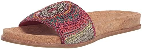 The SAK Women's Mendocino Slide Crochet, Slip On Sandals, Summer Open Toe Shoes, Sunset Stripe Medallion, 8