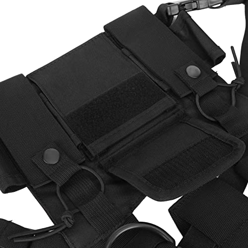 Arnês de rádio, bolsa de peito walkie talkie à prova de desgaste universal grande espaço Oxford pano