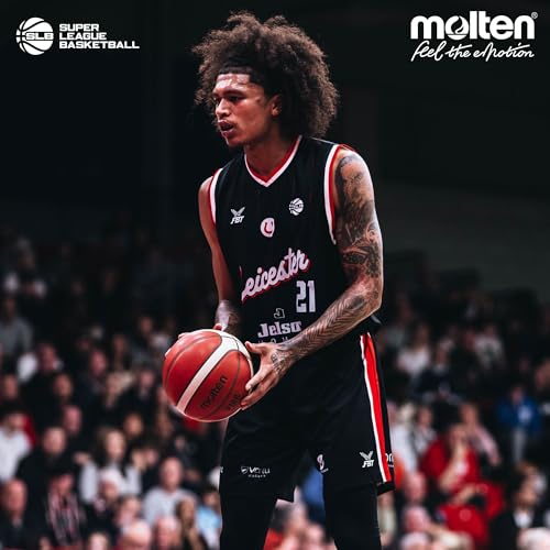 Image of Molten B7G4550 Basketball I The Official Game Ball of British Hoops! I Size 7 I Game-Ready Pebble I Premium Composite Leather I Super League I British Championship Basketball
