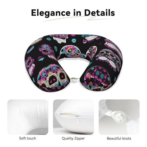 Almohada de Viaje con Estampado de Calaveras miniatura 4