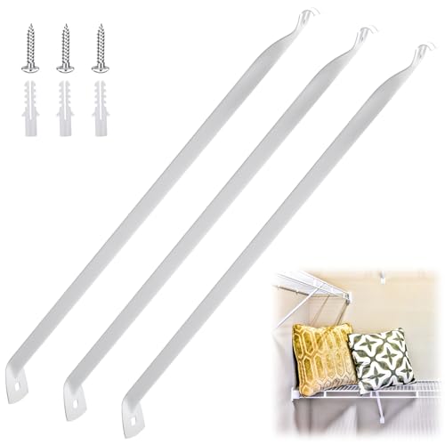 6 Pack 12 Inch Support Brackets for Wire Shelving Closet Shelf Brackets with Anchors and Pins Metal Wire Shelf Brackets for Closet Wire