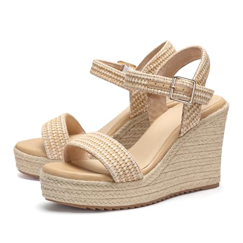 Image of VICKI.VICKI Women's Platform Sandals Wedge Ankle Strap Open Toe Sandals