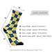 SyXIOP Yellow and Blue Checkerboard Fashion mens crew socks running athletic wicking socks womens size (2-Pair)