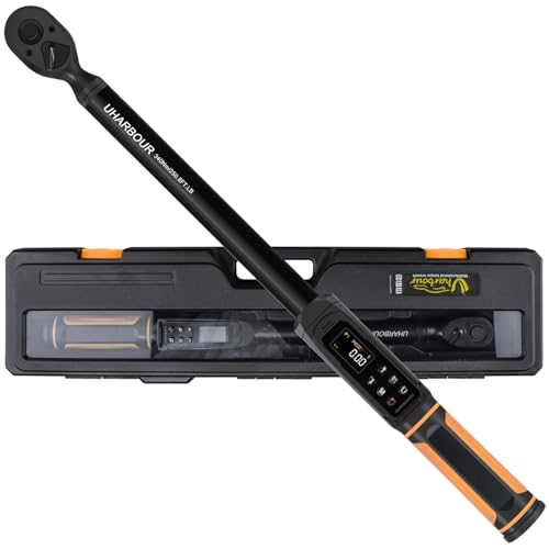 Digital Torque Wrench 1/2 Drive, 3.8-250.8 Ft.lb Range, 1/2 Digital Torque Wrench ±1% Accuracy with Vibration, Buzzer and LED Alert, Suitable for Car, Motorcycle and Bicycle