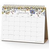 Desk Calendar 2026, Cabbrix Standing Flip Desktop Calendar Covers 18 Months Runs from January 2026 to June 2027, Flip Small Desk Calendars with Stickers and Flower Design 8x6"