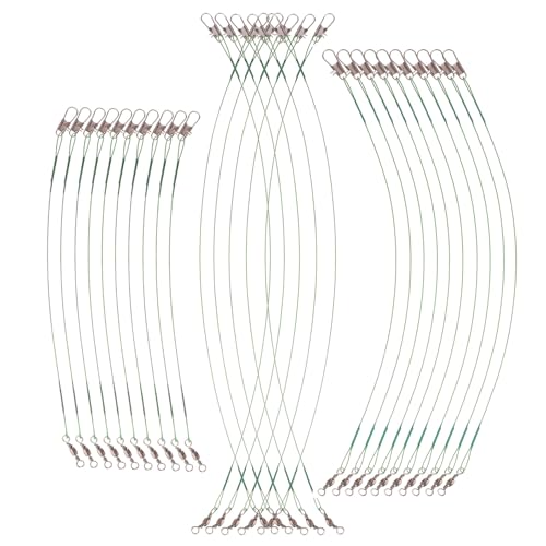Abaodam 60pcs Steel Fishing Wire Traces with Swivels miniatura 1