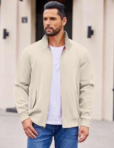 COOFANDY Mens Lightweight Jackets Casual Windbreaker Zip Up Coat Stand Collar Golf Jacket Stylish Fall Work Business3