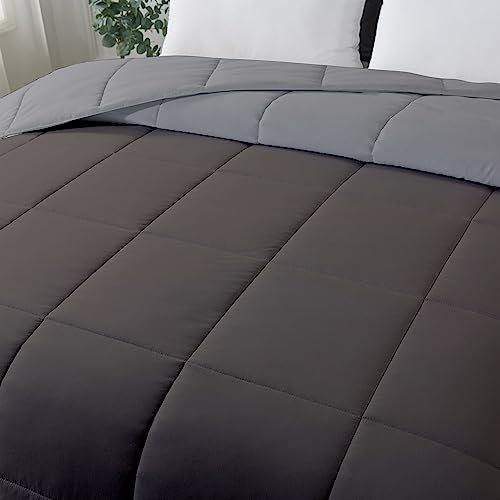 Image of Razzai Restful Sleep Microfiber Summer Season Ac Reversible Comforter 220 GSM (90 inch x 90 inch Inches /228cm x 228cm) - Queen Size Comforter|Silver /Dark Grey|