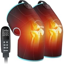 Knee Massager with Heat & Air Compression, Heated Knee Brace Wrap, Knee Heating Pad for Arthritis, Joint Pain, 4 Modes 3 Intensities 3 Heat Levels, Leg Massager with LCD Controller No Battery