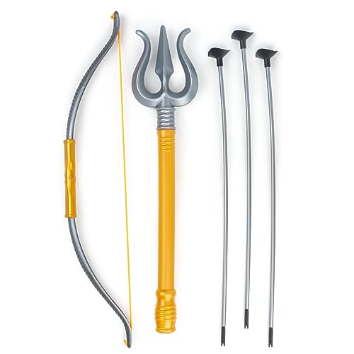 Image of Ratna's Shiva Bow and Arrow Set with Trishul & 3 Suction Cup Tip Arrows Target Game Plastic Toy Set for Kids