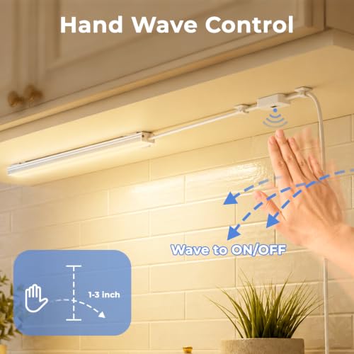 Image of ASOKO 12Inch Hand Wave Activated Under Cabinet Lights-Warm White 3000K